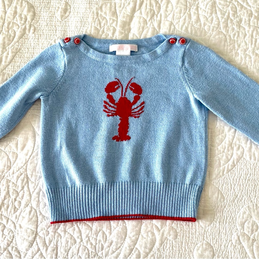 Janie and Jack Lobster Sweater. Nautical Preppy Girls or Boys. Sz 2T Exc Cond